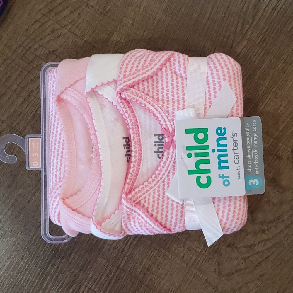 Child of Mine 0-3 month short sleeve onesies NWT